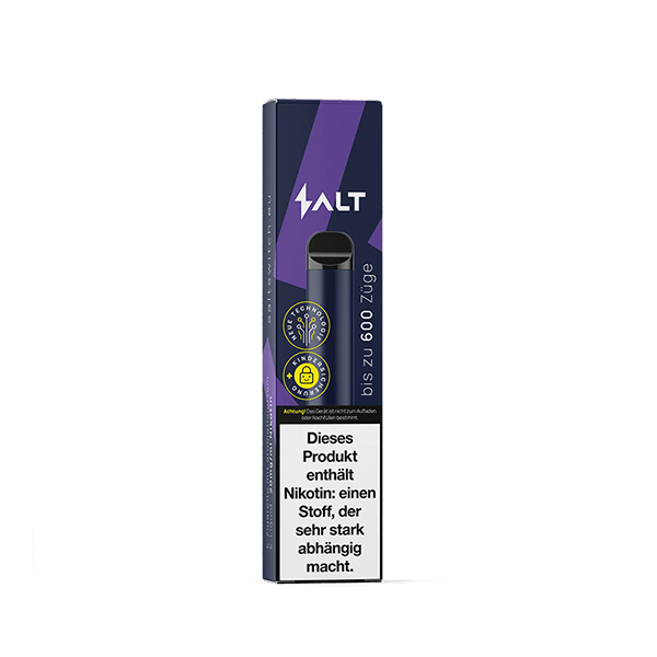 Salt Switch Vape Blackcurrant Geschmacksrichtung, verpackt in Schwarz, mit 2% Nikotin für den ultimativen Geschmackskick.