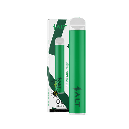 Grüner SALT SWITCH ZERO Apfel Ice Vape mit erfrischendem Apfelgeschmack und 0% Nikotin, ideal für einen kühlen Atem.