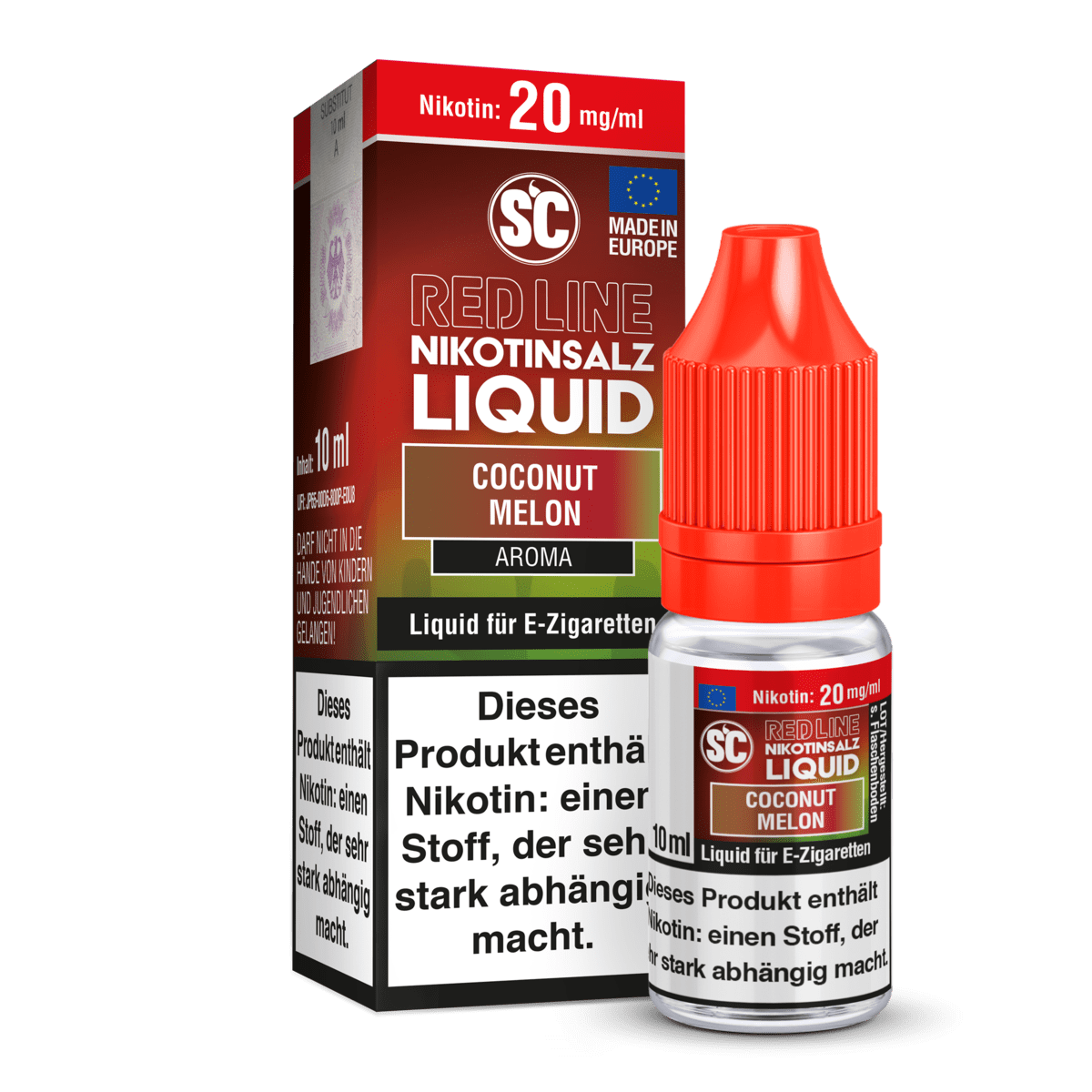 SC Liquids Red Line - Coconut Melon (Kokosnuss Melone) 2% Nikotinsalz Liquid - EAN 4255606728650 - von vape-dealer.de