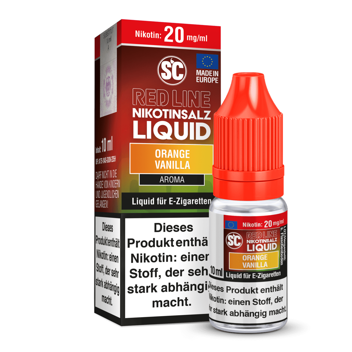 SC Liquids Red Line - Orange Vanilla (Orange Vanille) 2% Nikotinsalz Liquid - EAN 4255606728735 - von vape-dealer.de