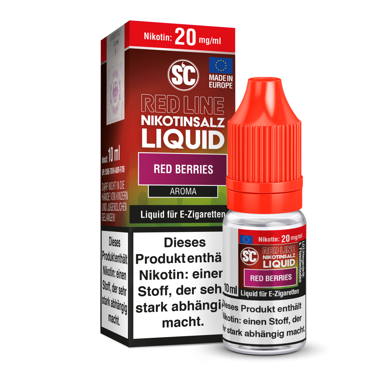 SC Liquids Red Line - Red Berries (Rote Beeren) 2% Nikotinsalz Liquid - EAN 4255606728711 - von vape-dealer.de