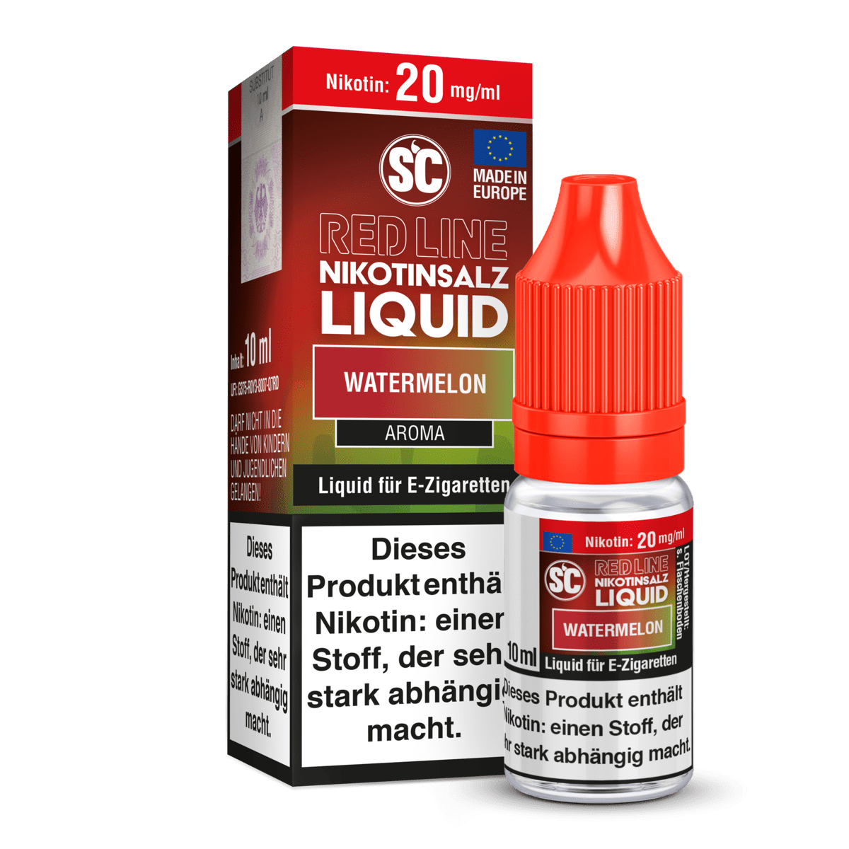 SC Liquids Red Line - Watermelon (Wassermelone) 2% Nikotinsalz Liquid - EAN 4255606728759 - von vape-dealer.de