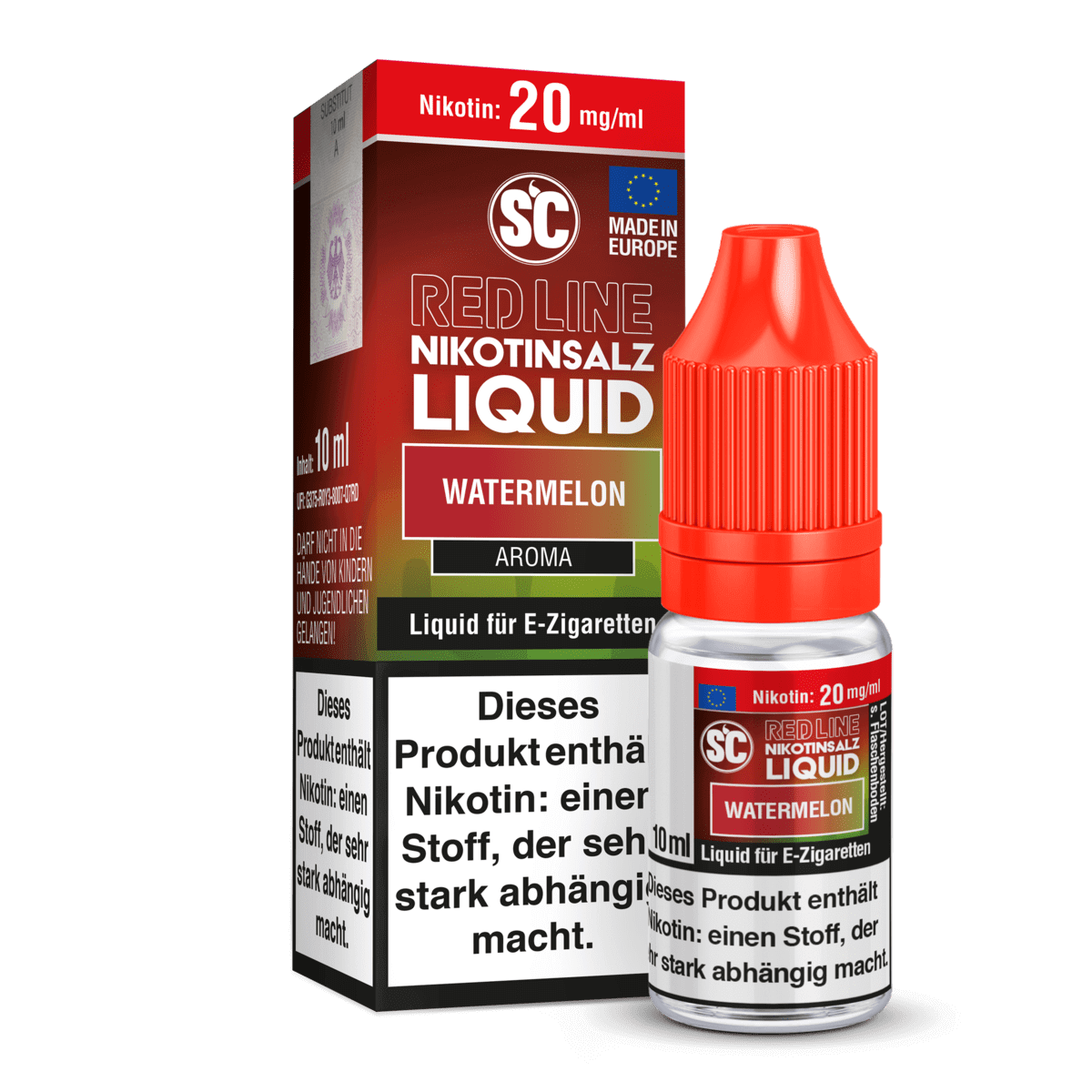 SC Liquids Red Line - Watermelon (Wassermelone) 2% Nikotinsalz Liquid - EAN 4255606728759 - von vape-dealer.de