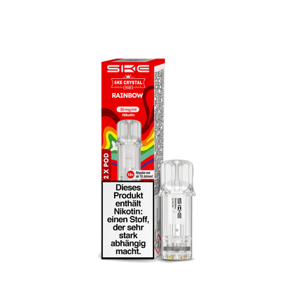 Alt Tag: Entdecke den Crystal Plus Pod Rainbow mit Bonbongeschmack. Perfekt für bunte und süße Dampferlebnisse. 2er Set für dich.