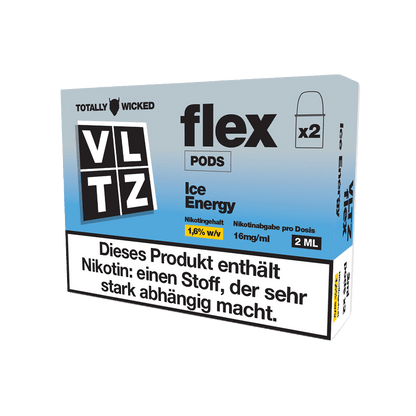 Totally Wicked VLTZ Flex Pod (2er Set) - Energy Ice (Energy Drink Menthol) Einweg Pod-System - EAN 5056236012206 - von vape-dealer.de
