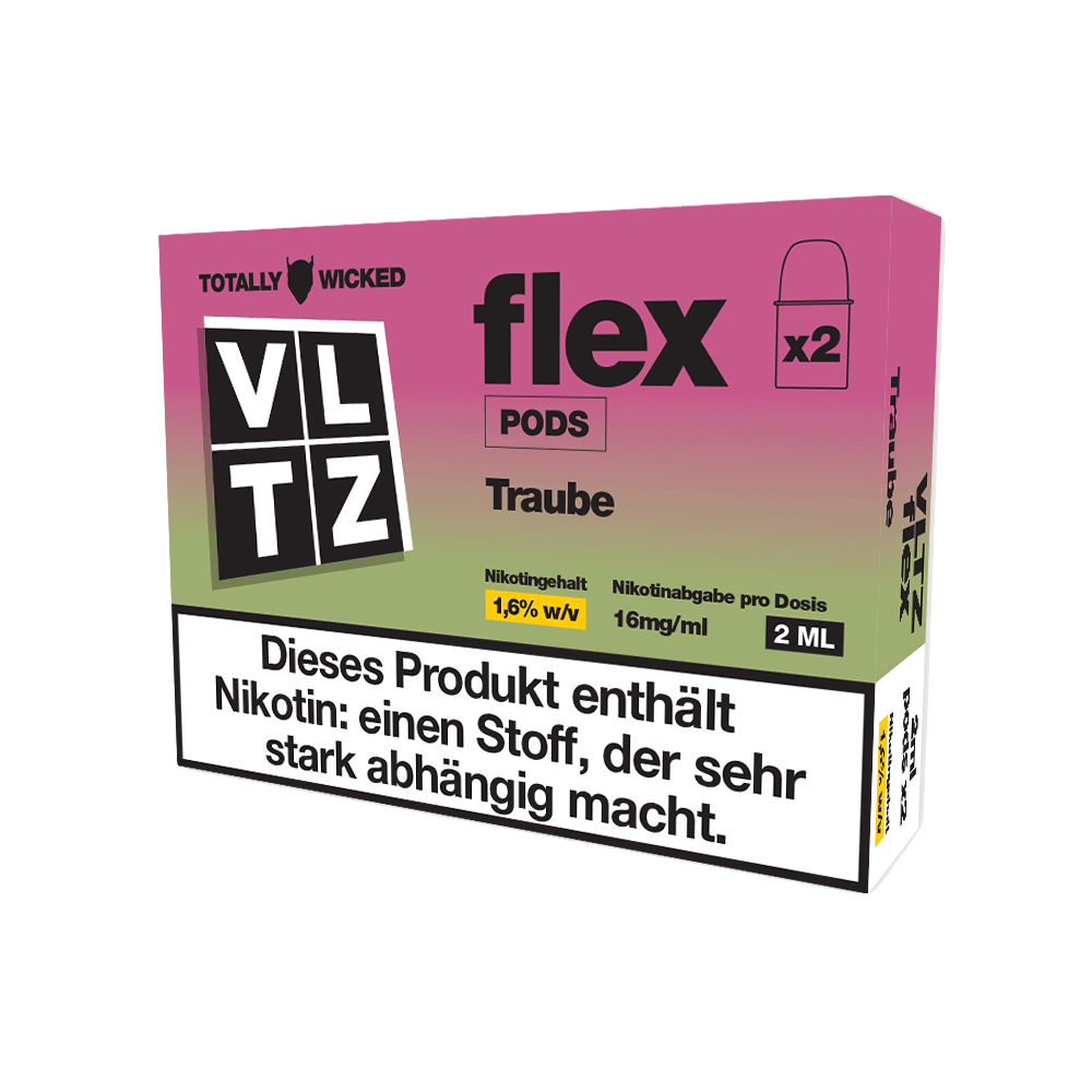 Totally Wicked VLTZ Flex Pod (2er Set) - Grape (Traube) Einweg Pod-System - EAN 5056236012213 - von vape-dealer.de