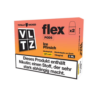 Totally Wicked VLTZ Flex Pod (2er Set) - Peach Ice (Pfirsich Menthol) Einweg Pod-System - EAN 5056236012220 - von vape-dealer.de