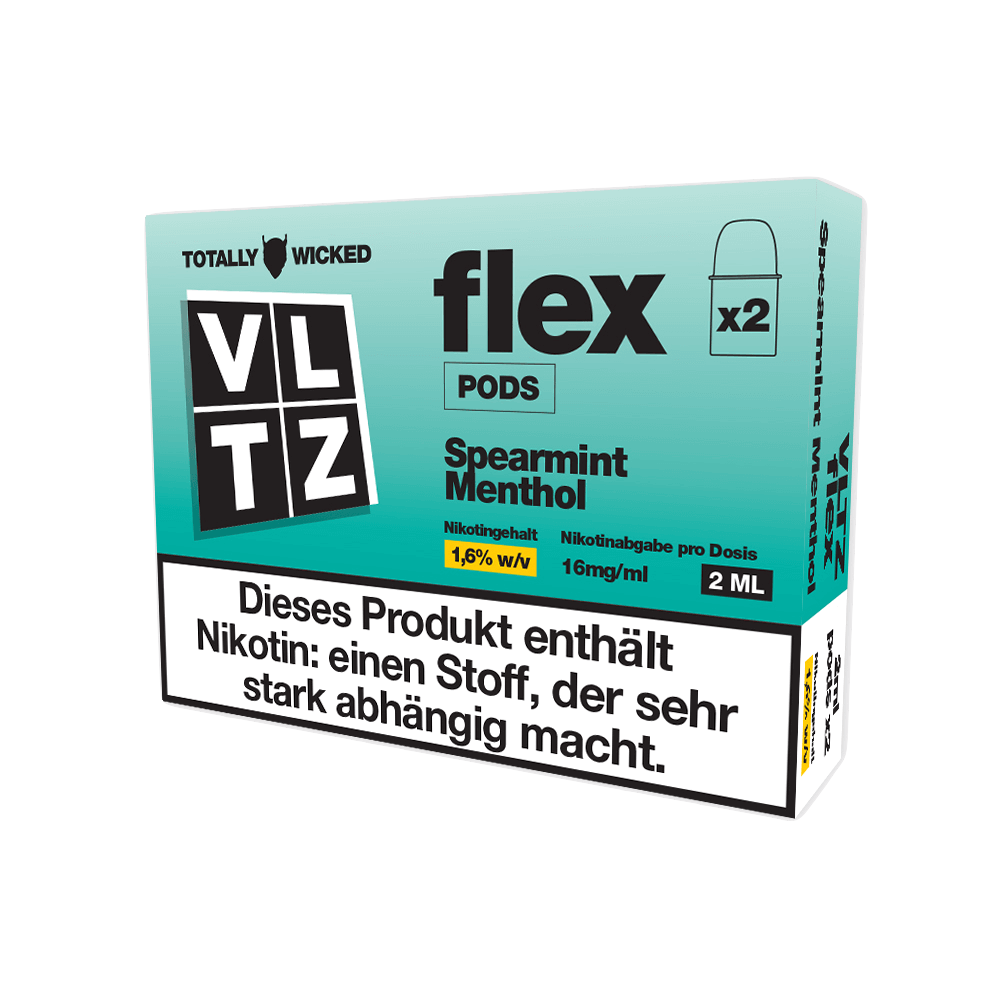 Totally Wicked VLTZ Flex Pod (2er Set) - Spearmint Menthol (Minze Menthol) Einweg Pod-System - EAN 5056236016518 - von vape-dealer.de
