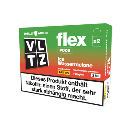 Totally Wicked VLTZ Flex Pod (2er Set) - Watermelon Ice (Wassermelone Menthol) Einweg Pod-System - EAN 5056236015535 - von vape-dealer.de