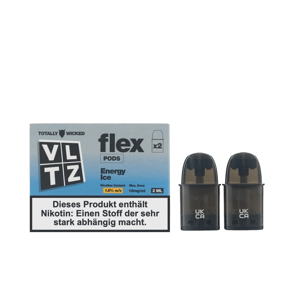 Totally Wicked VLTZ Flex Pod (2er Set) - Energy Ice (Energy Drink Menthol) Einweg Pod-System - EAN 5056236012206 - von vape-dealer.de