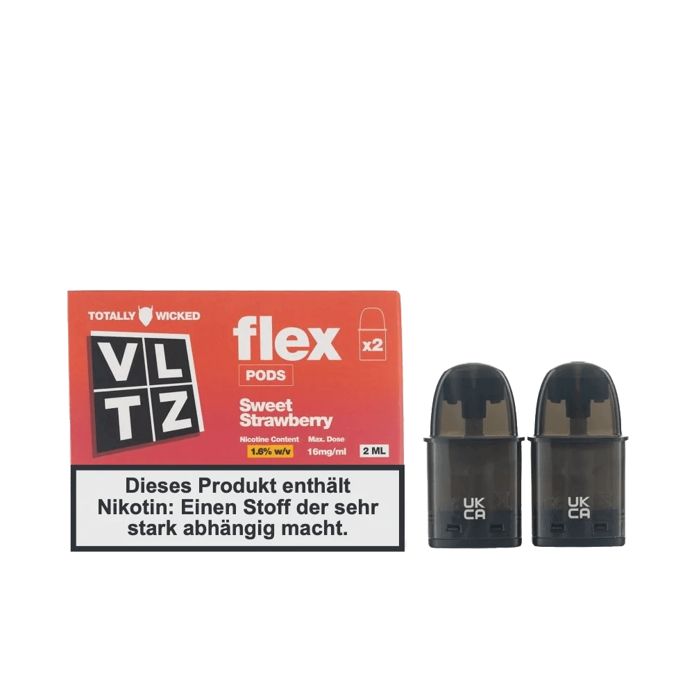 Totally Wicked VLTZ Flex Pod (2er Set) - Sweet Strawberry (Süße Erdbeere) Einweg Pod-System - EAN 5056236012244 - von vape-dealer.de