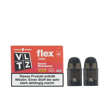 Totally Wicked VLTZ Flex Pod (2er Set) - Sweet Strawberry (Süße Erdbeere) Einweg Pod-System - EAN 5056236012244 - von vape-dealer.de