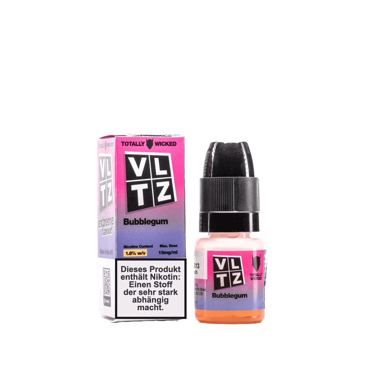 Totally Wicked VLTZ - Bubblegum (Kaugummi) 1.6% Nikotinsalz Liquid - EAN 5056236012770 - von vape-dealer.de