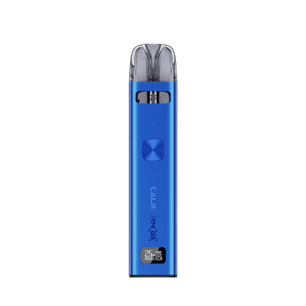 Erlebe das Uwell Caliburn G3 Kit in tiefem Cobalt Blau für elegantes und auffälliges Dampfen.