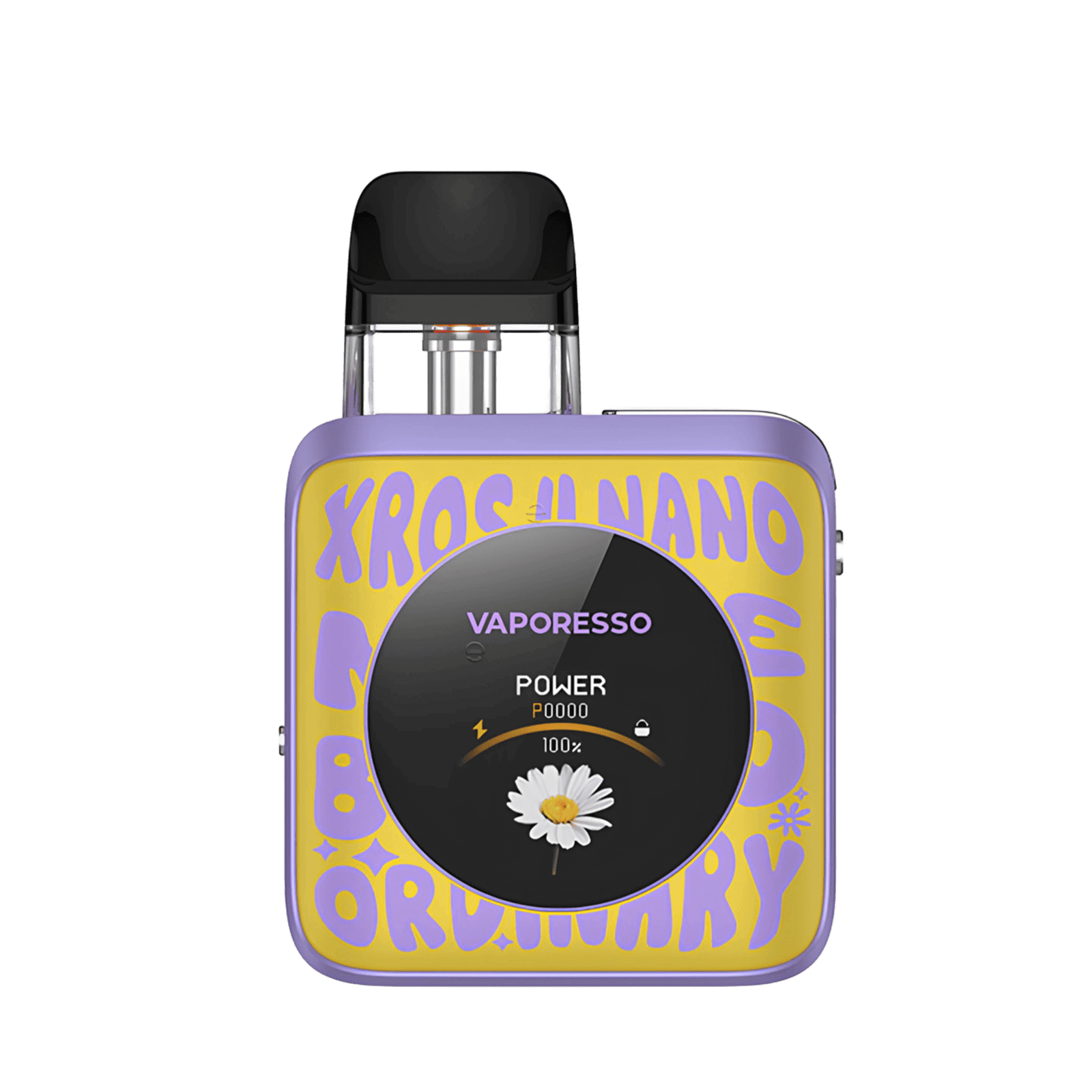 Vaporesso XROS 4 Nano Kit in Lila und Gelb, inspiriert von Pop-Art, strahlt Optimismus und Lebensfreude aus. Entdecke den einzigartigen Look.
