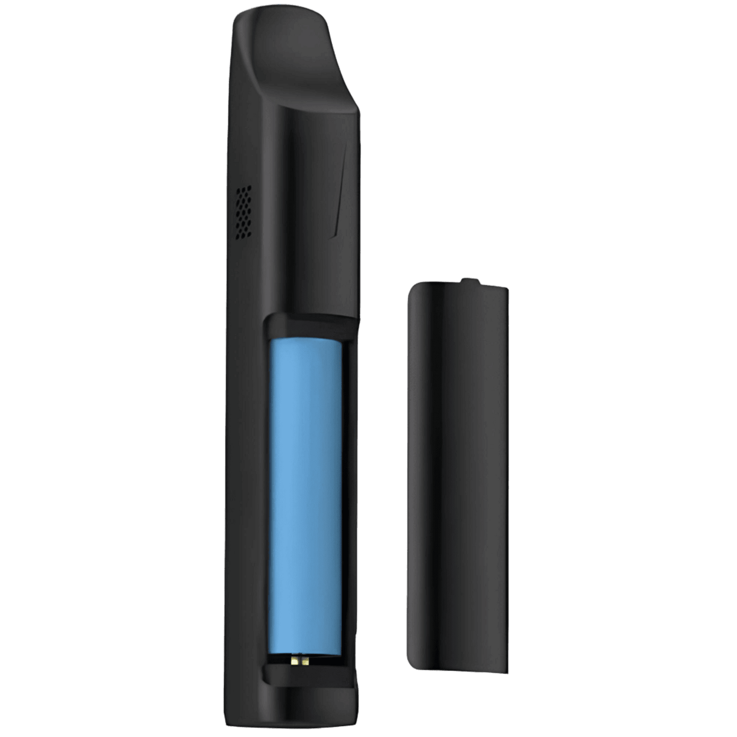 V3 Pro Vaporizer in Schwarz Metallic mit batteriefach offen, dein eleganter Begleiter mit Top-Performance für jeden Anlass.