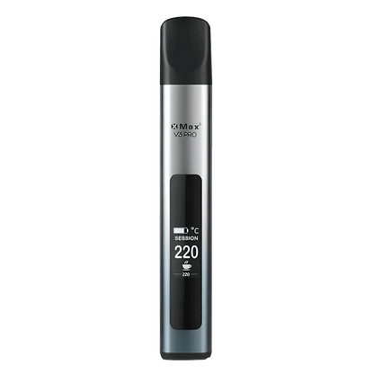 Eleganter XMax V3 Pro Vaporizer in Silber, ideal für deinen Alltag. Entdecke modernes Design und Funktionalität in einem Gerät.