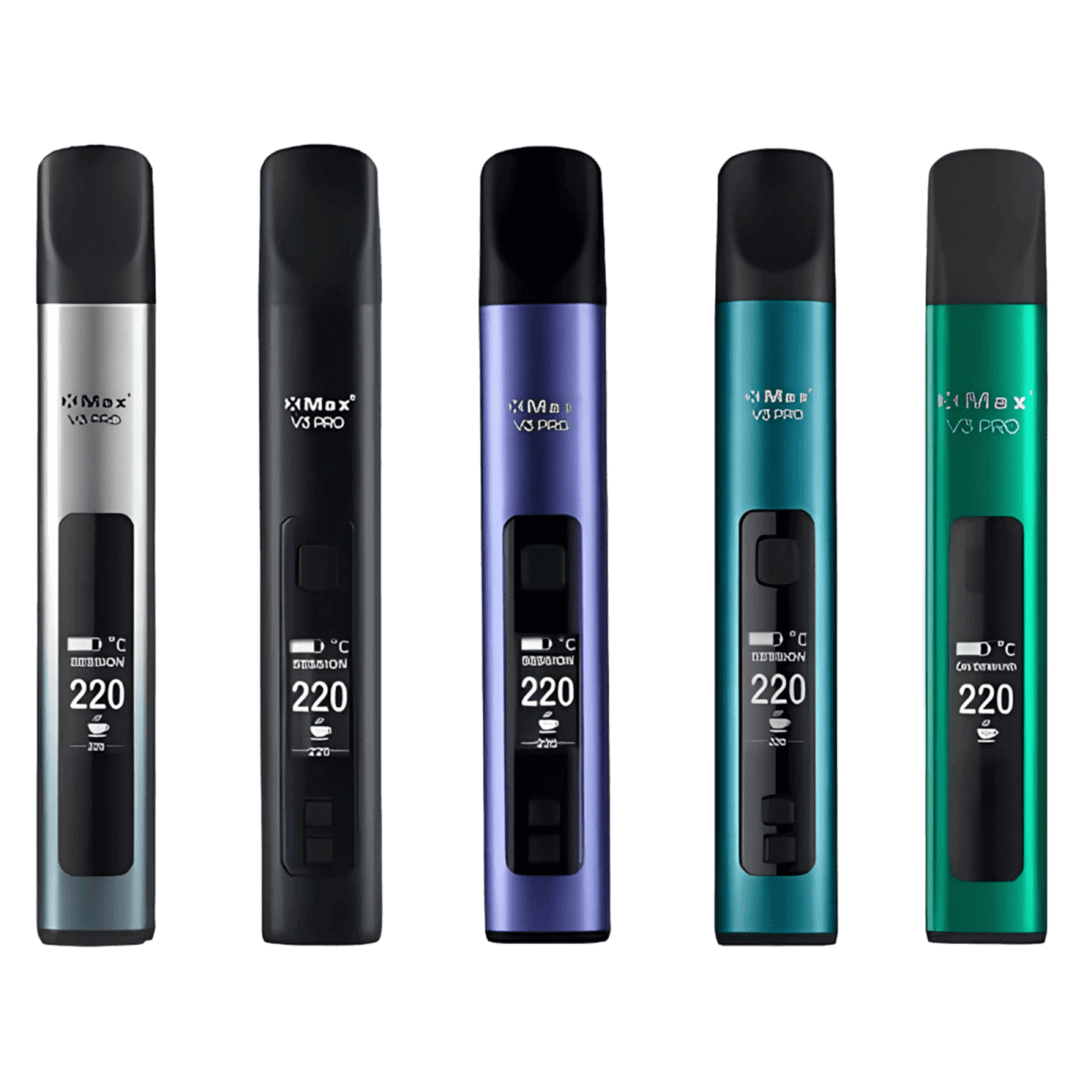 alt_tag: Entdecke den XMax V3 Pro Vaporizer in verschiedenen Farben und genieße das elegante Design und die futuristische Ausstrahlung.