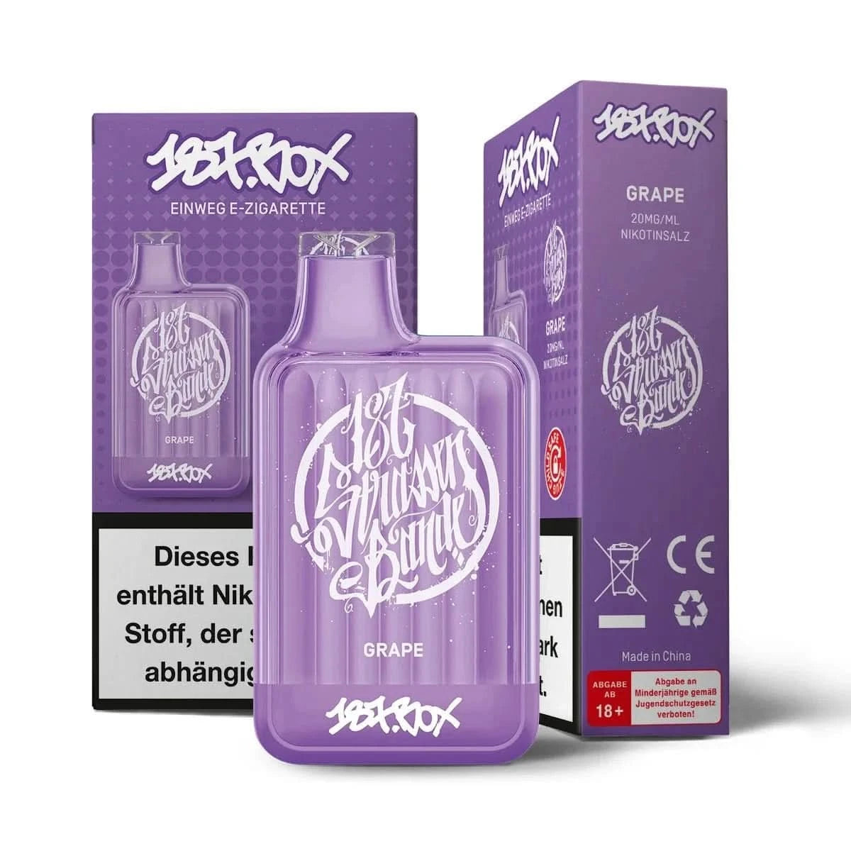 Alt Tag: 187 Box Grape E-Zigarette mit reichhaltigem Traubengeschmack, perfekt für ein intensives Vape-Erlebnis.