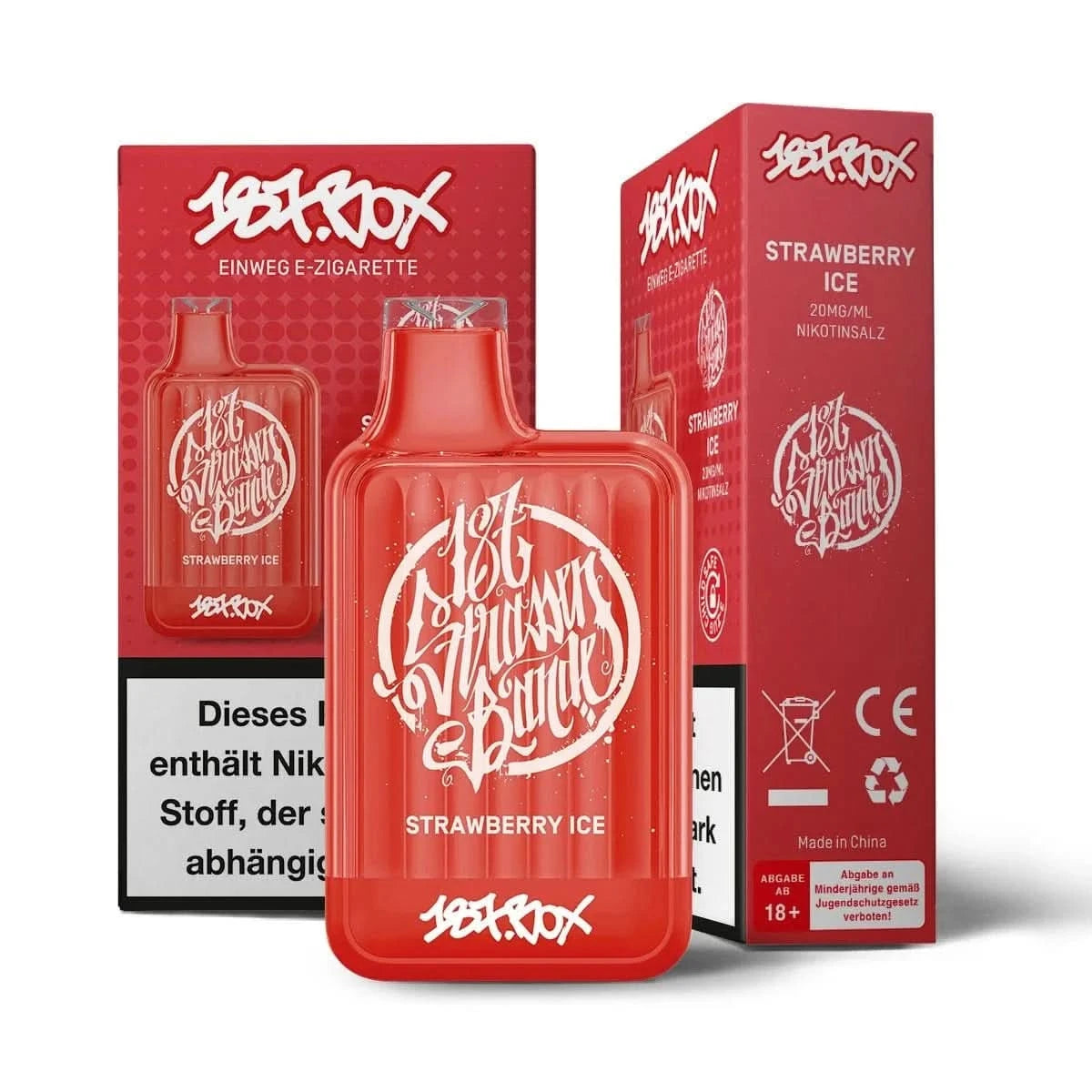 187 Box Strawberry Ice Einweg E-Zigarette mit Erdbeere und Menthol Aroma, stilvoll verpackt