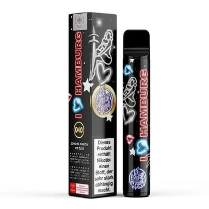 Vape Pen "I Love Hamburg" mit fruchtigem Beerenmix und saftiger Honigmelone. Entdecke den süßen Hamburger Gärten-Duft.