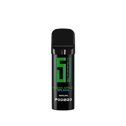 5EL Pod2Go in Green Apple Splash, erlebe den spritzigen, frischen Geschmack grüner Äpfel bei jedem Zug.