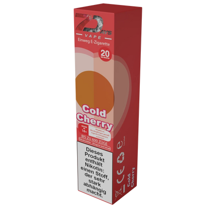 7Days Einweg E-Zigarette in Cold Cherry Geschmacksrichtung, ideal für süße Erlebnisse. 600 Züge voller Genuss.
