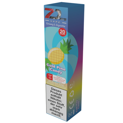 Alt Tag: "7Days Einweg E-Zigarette Cold Pine Candy Geschmack, 20mg Nikotin, entdecke den fruchtigen Vibe für deinen Tag"