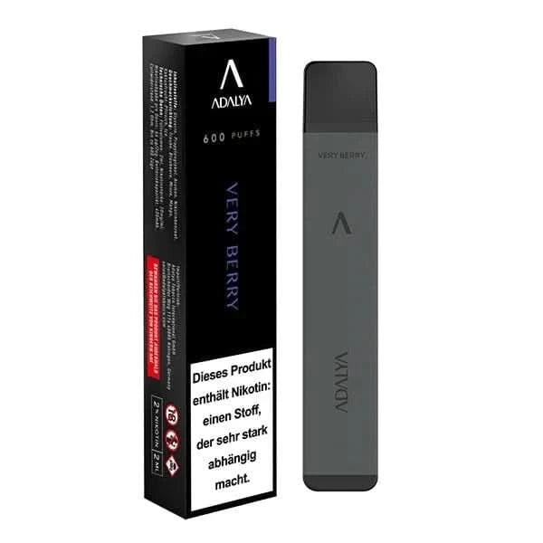 Adalya Very Berry Vape Pen mit Beerenmix-Aroma, 600 Züge, Verpackung abgebildet. Erlebe eine süße Geschmacksexplosion bei jedem Zug.