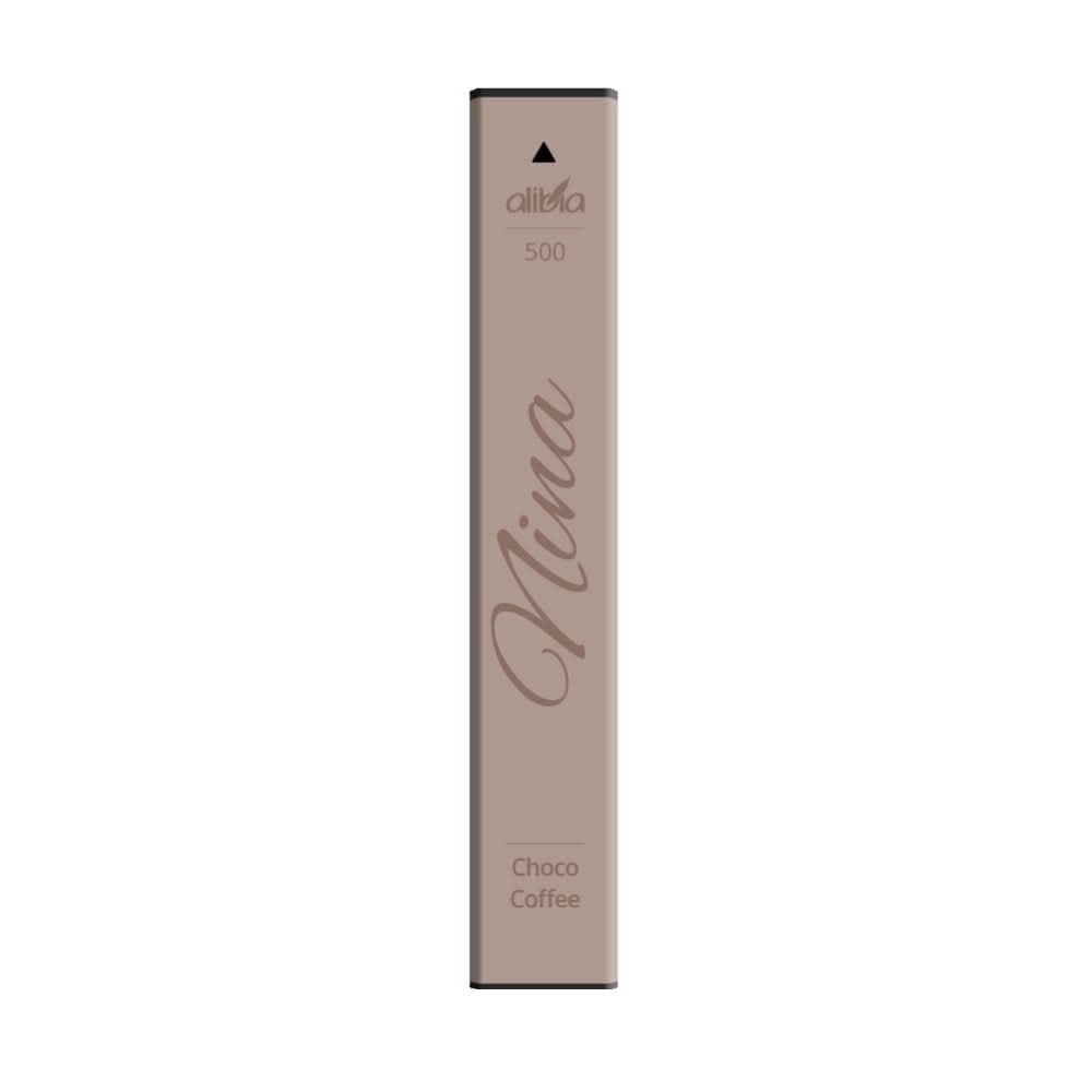 Alt Tag: Entdecke den Alibia Nina 500 Choco Coffee – deine duftende Mischung aus Schokolade und Kaffee für ein luxuriöses Dampferlebnis.