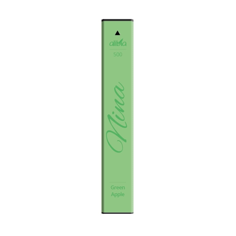 Alibia Nina 500 E-Zigarette in Grüner Apfel, erfrischend und spritzig im eleganten grünen Design.