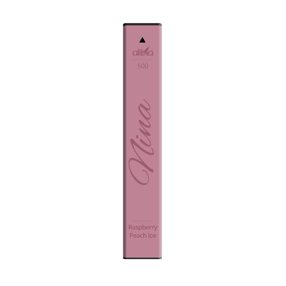 Alt Tag: Alibia Nina 500 E-Zigarette - Raspberry Peach Ice, genieße süße Früchte mit kühlem Menthol, erfrischendes Dampferlebnis für dich.