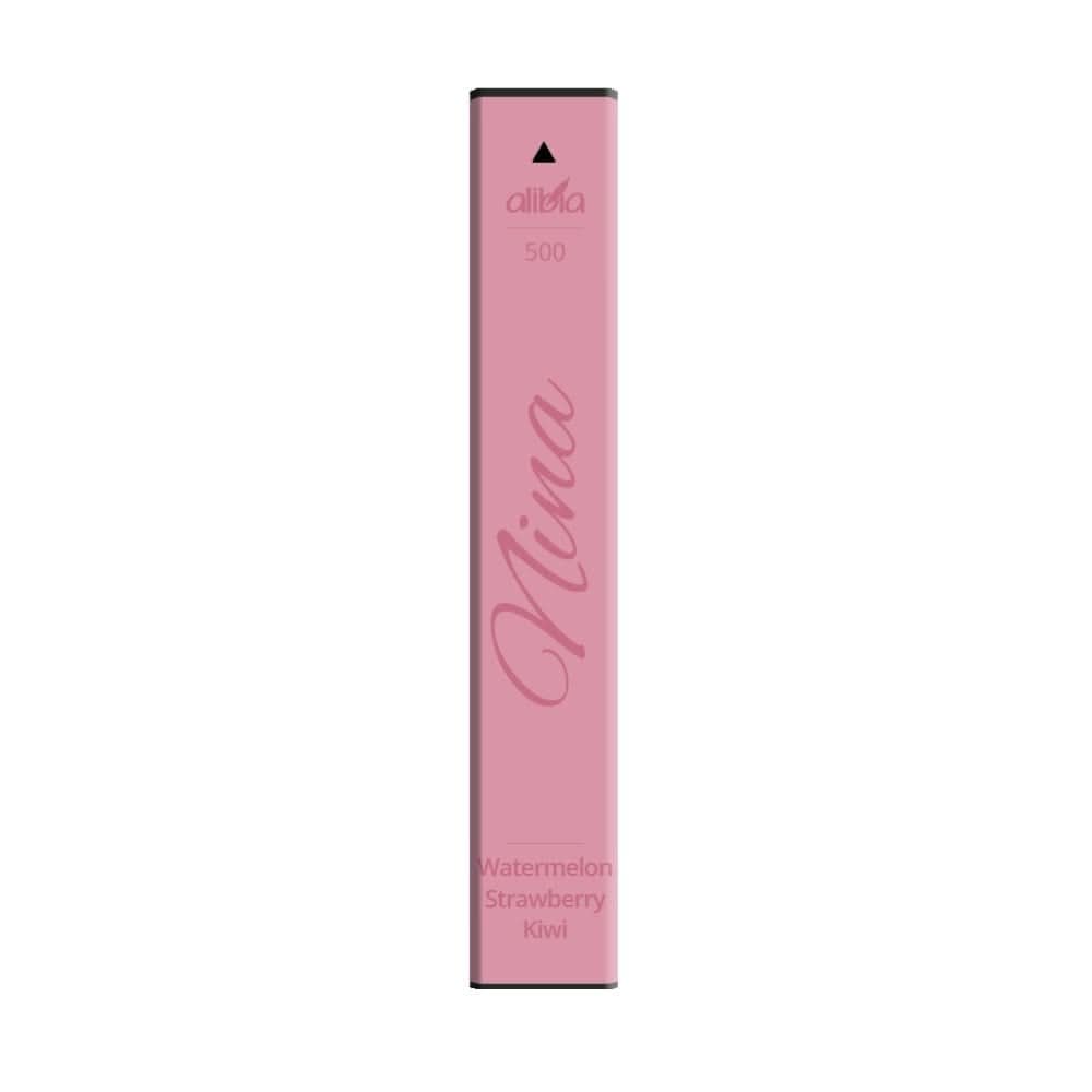 Alibia Nina 500 E-Zigarette, tropische Mischung aus Wassermelone, Erdbeere und Kiwi, rosa Design, exotisches Dampferlebnis