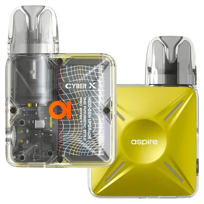 Aspire Cyber X Pod-Kit in Flax Yellow für eine fröhliche Dampferfahrung. Perfekt für deinen lebhaften, lebensfrohen Stil.