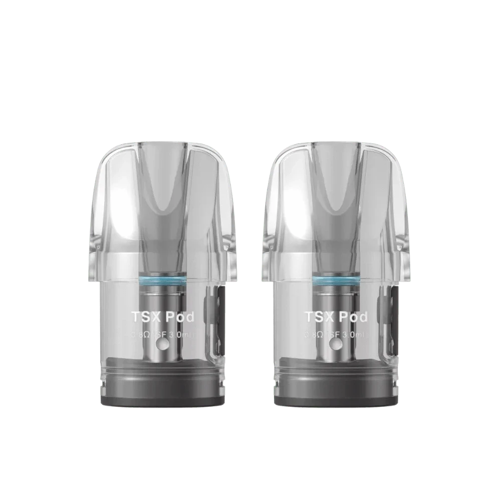 TSX Pod-Tank 2er Set, entdecke dein perfektes Dampferlebnis mit 0,8 Ohm für intensives Aroma und kühlen Dampfgenuss.