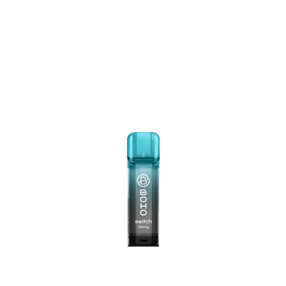 Boho Switch Pod in Black Ice Aroma, vereint Brombeere und Menthol für ein erfrischendes Dampferlebnis. 20mg Nikotin. Kompakt und stylisch.