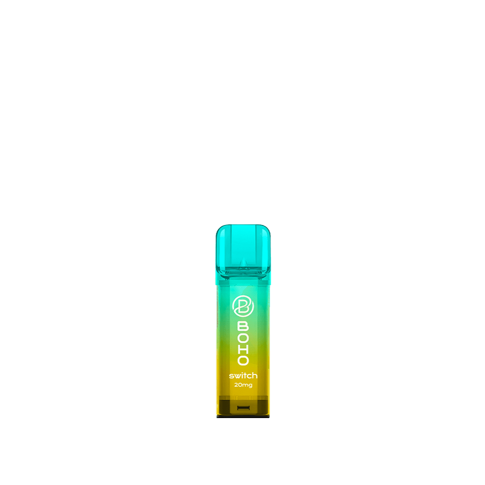 Boho Switch Pod in leuchtendem Design mit Geschmack Erdbeere Mango - Ideal für sommerliche Vaping-Erlebnisse.