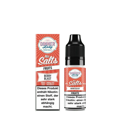 Dinner Lady Berry Blast Nic Salts E-Liquid, süße Kirsche und saftige Himbeere Geschmack, 10ml Flasche mit 20mg Nikotin