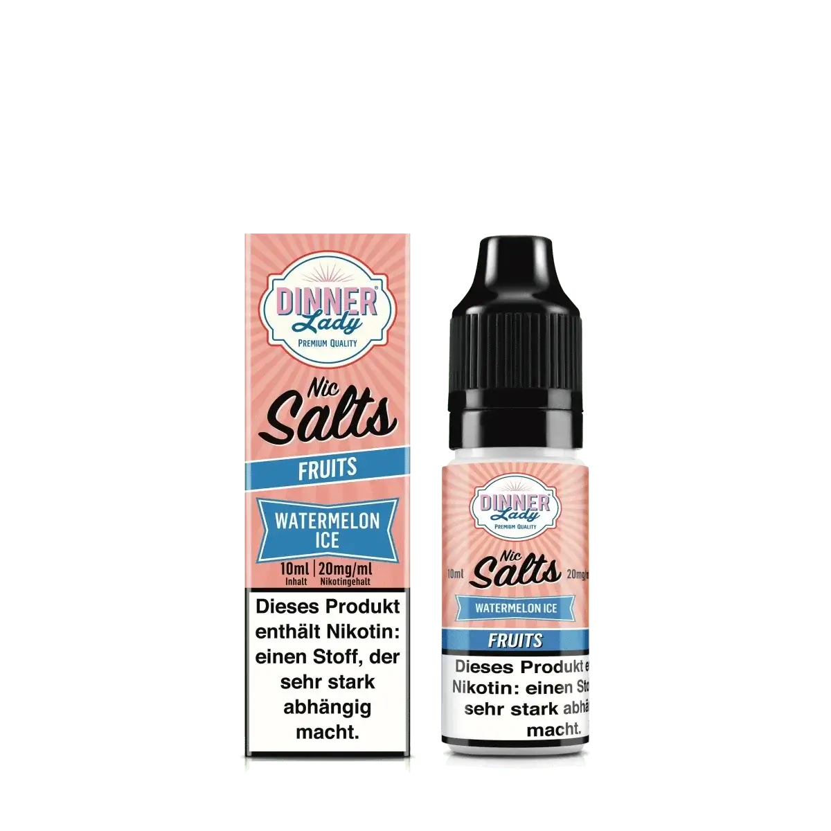 Erlebe den frischen Wassermelonen-Mentholgeschmack mit Dinner Lady Nic Salts Watermelon Ice, perfekt für heiße Sommertage.