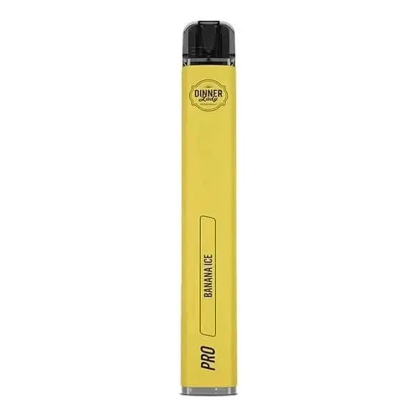 Genieße den Banana Ice Vape Pen Pro von Dinner Lady – ein Mix aus süßer Banane und coolen Menthol, ideal für heiße Tage.