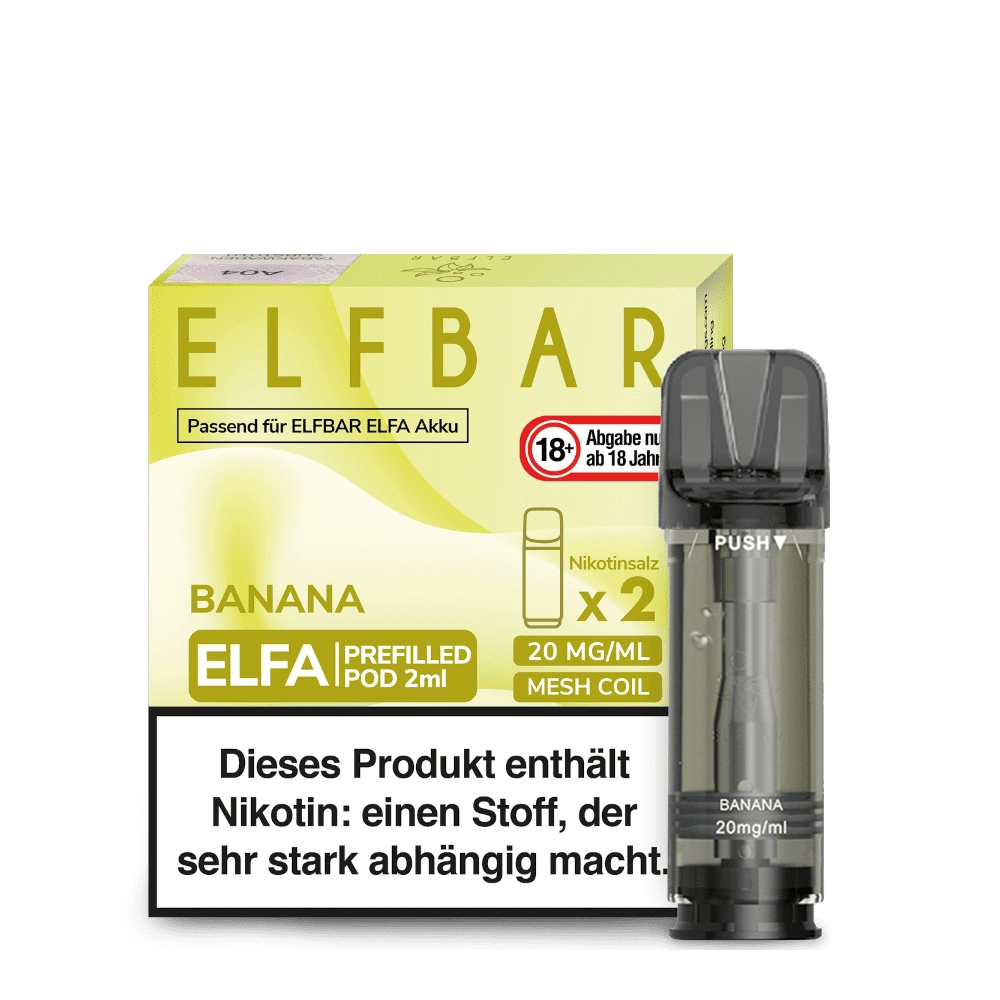 Elf Bar Elfa Pod (2er Set) - Banana (Banane) Einweg Pod-System - EAN 4260769638944 - von vape-dealer.de