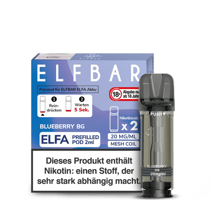 Elf Bar Elfa Pod (2er Set) - Blueberry BG (Blaubeere Kaugummi) Einweg Pod-System - EAN 4260769638845 - von vape-dealer.de