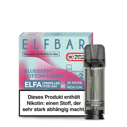 Elf Bar Elfa Pod (2er Set) - Blueberry Cotton Candy (Blaubeere Zuckerwatte) Einweg Pod-System - EAN 4260769638906 - von vape-dealer.de