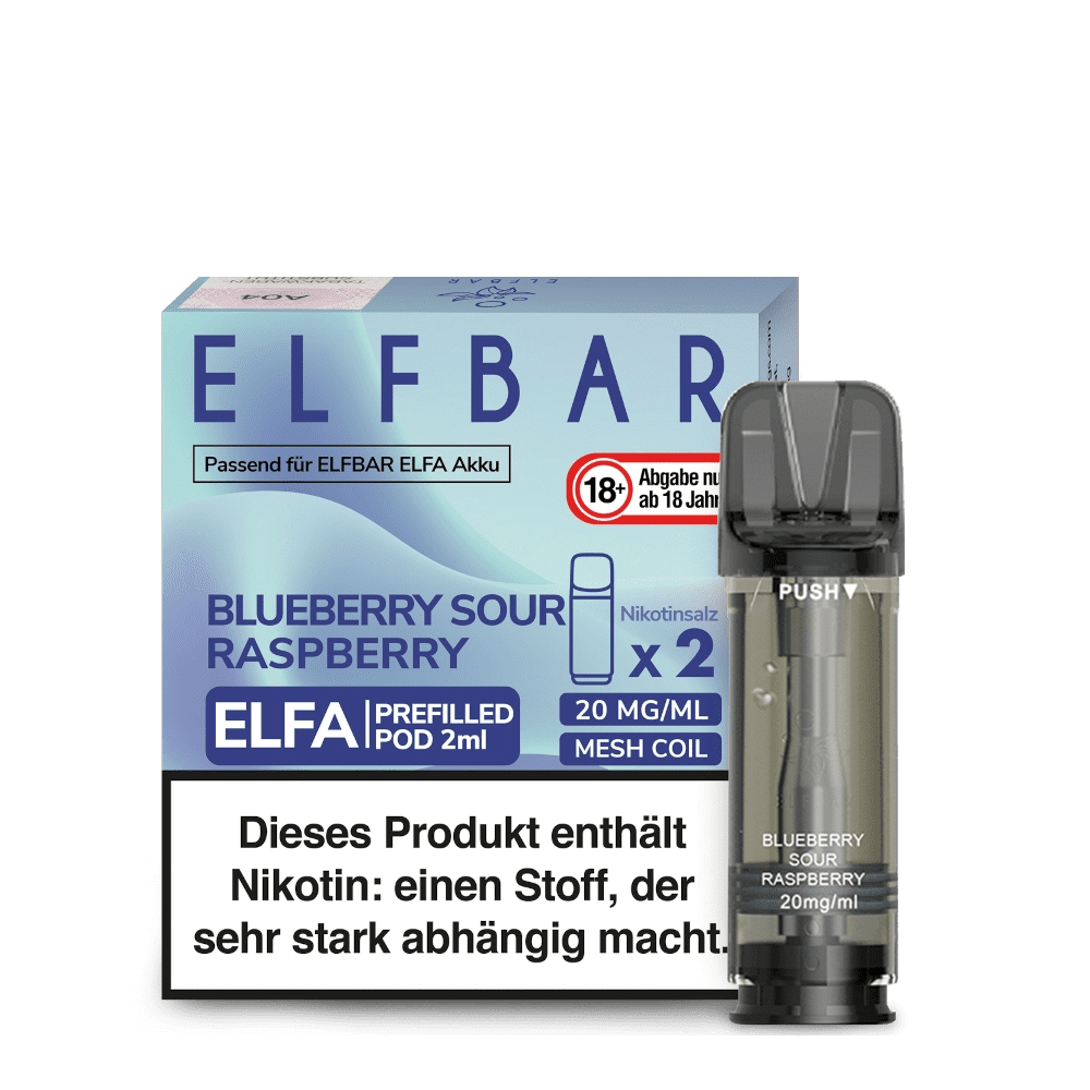 Elf Bar Elfa Pod (2er Set) - Blueberry Sour Raspberry (Blaubeere Saure-Himbeere) Einweg Pod-System - EAN 4260769638838 - von vape-dealer.de