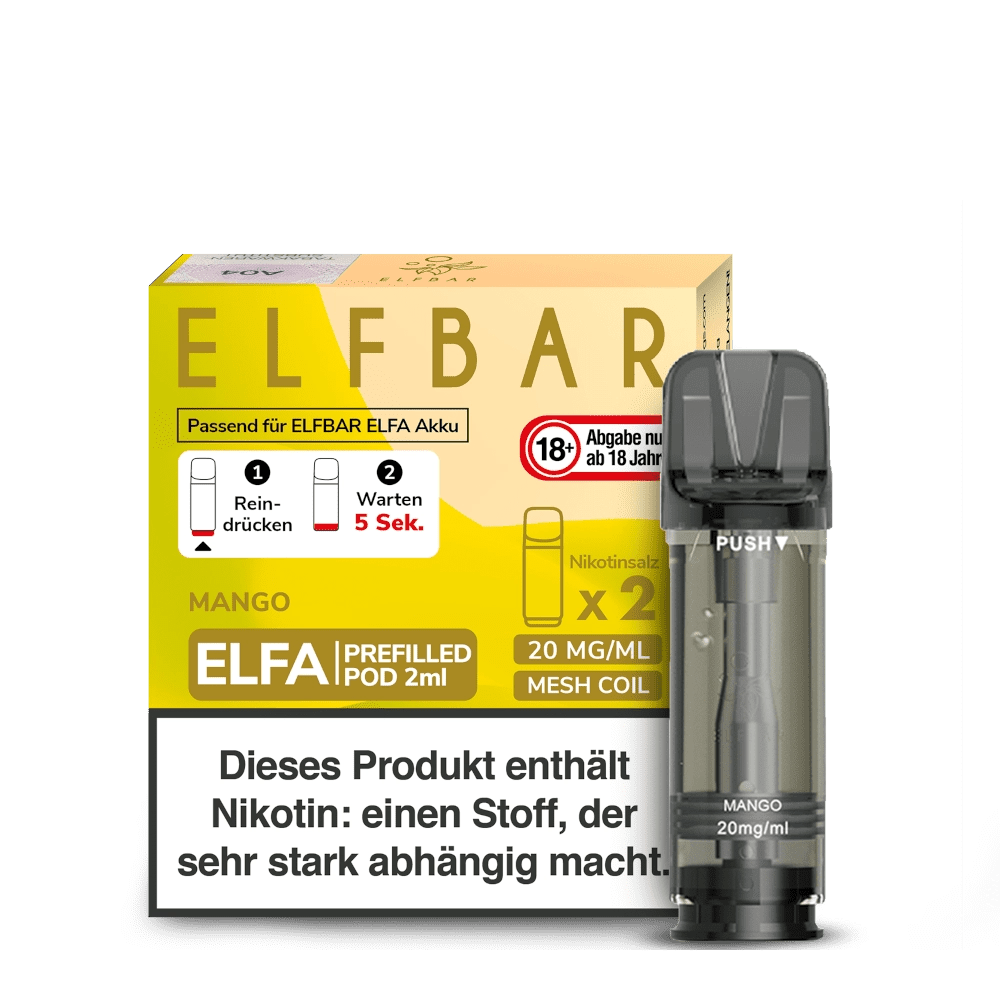 Elf Bar Elfa Pod (2er Set) - Mango (Mango) Einweg Pod-System - EAN 4255606757858 - von vape-dealer.de