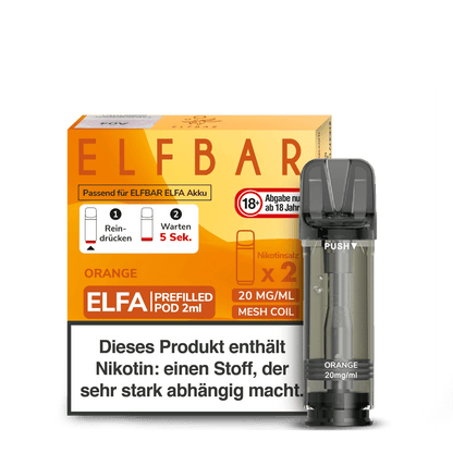 Elf Bar Elfa Pod (2er Set) - Orange (Orange) Einweg Pod-System - EAN 4255606757902 - von vape-dealer.de