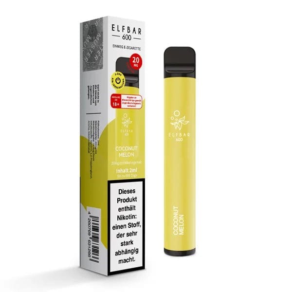 Alt Tag: Elf Bar 600 CP Coconut Melon Vape Pen, tropische Kokosnuss- und Melonenaromen für dein Urlaubsgefühl.