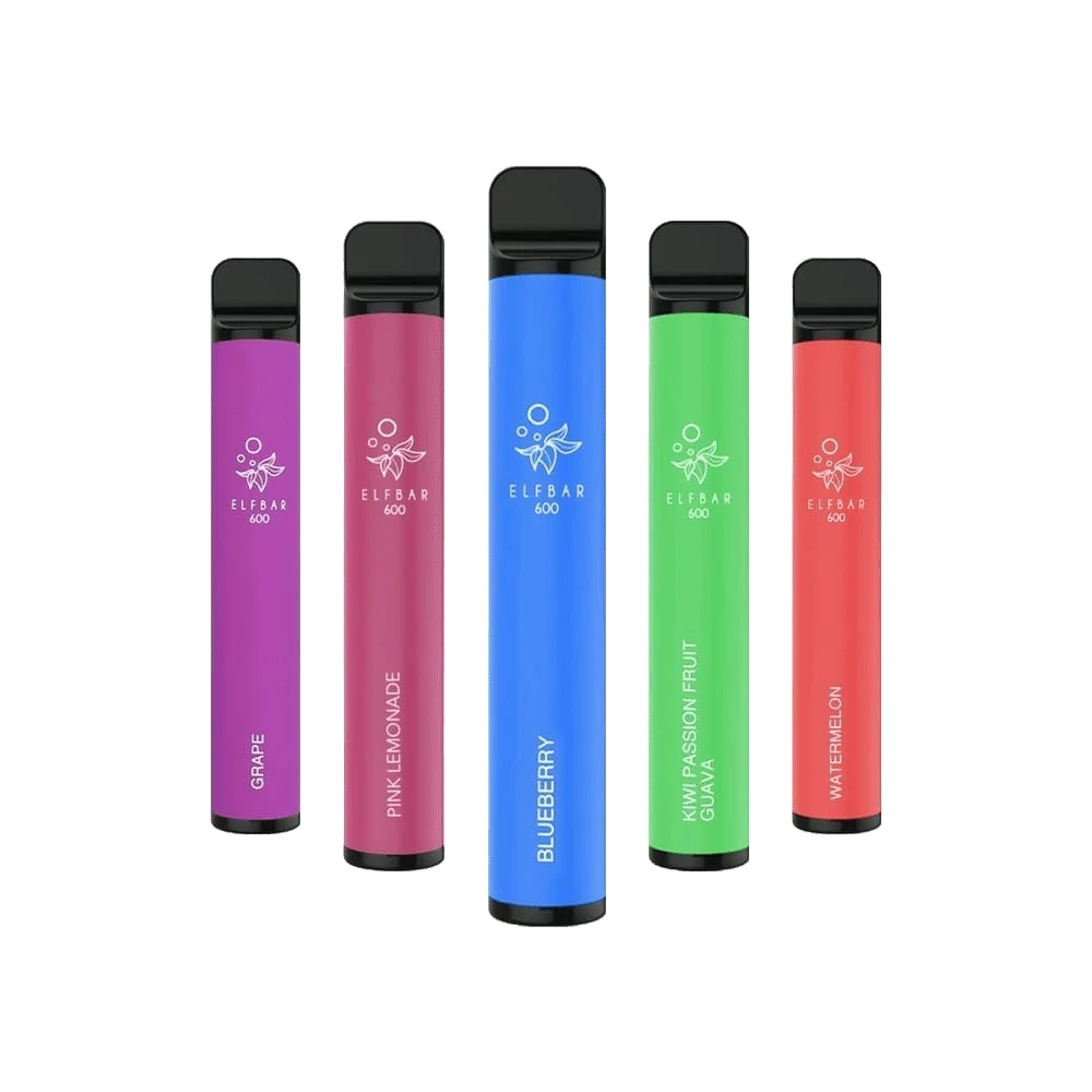 Erlebe die fruchtige Vielfalt mit dem Elf Bar 600 CP: Grape, Pink Lemonade, Blueberry, Kiwi Passionfruit Guava, Watermelon.