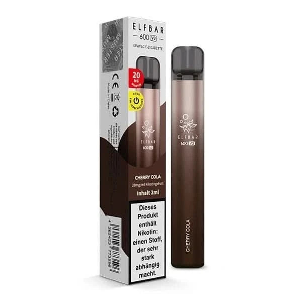 Erlebe mit der Elf Bar 600 V2 CP in Cherry Cola ein fruchtiges Cola-Dampferlebnis. Perfekte Einweg E-Zigarette für den ultimativen Genuss.