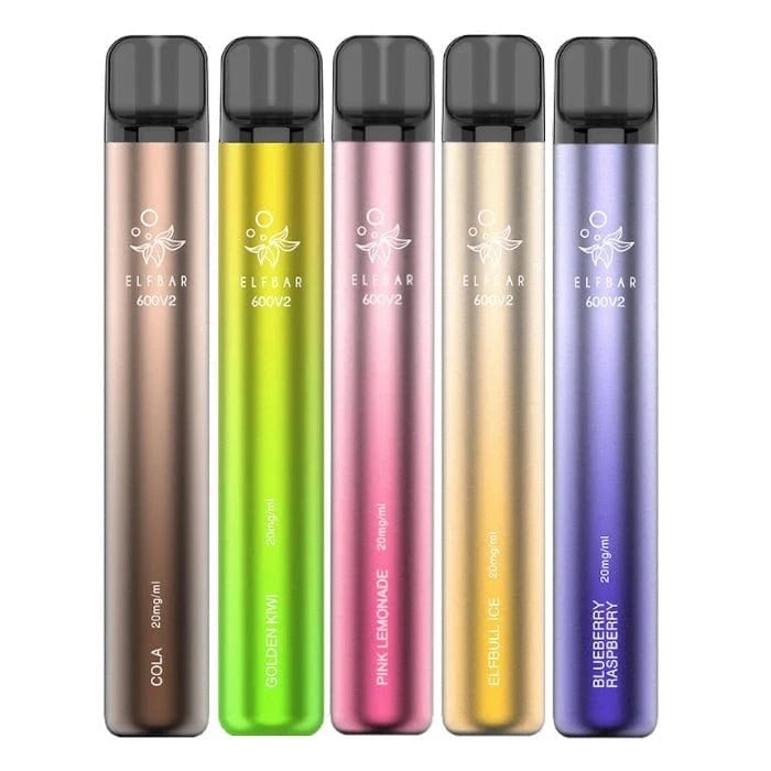 Elf Bar 600 V2 Einweg E-Zigaretten in verschiedenen Geschmacksrichtungen und Farben, ideal für dein ultimatives Vaping-Erlebnis.